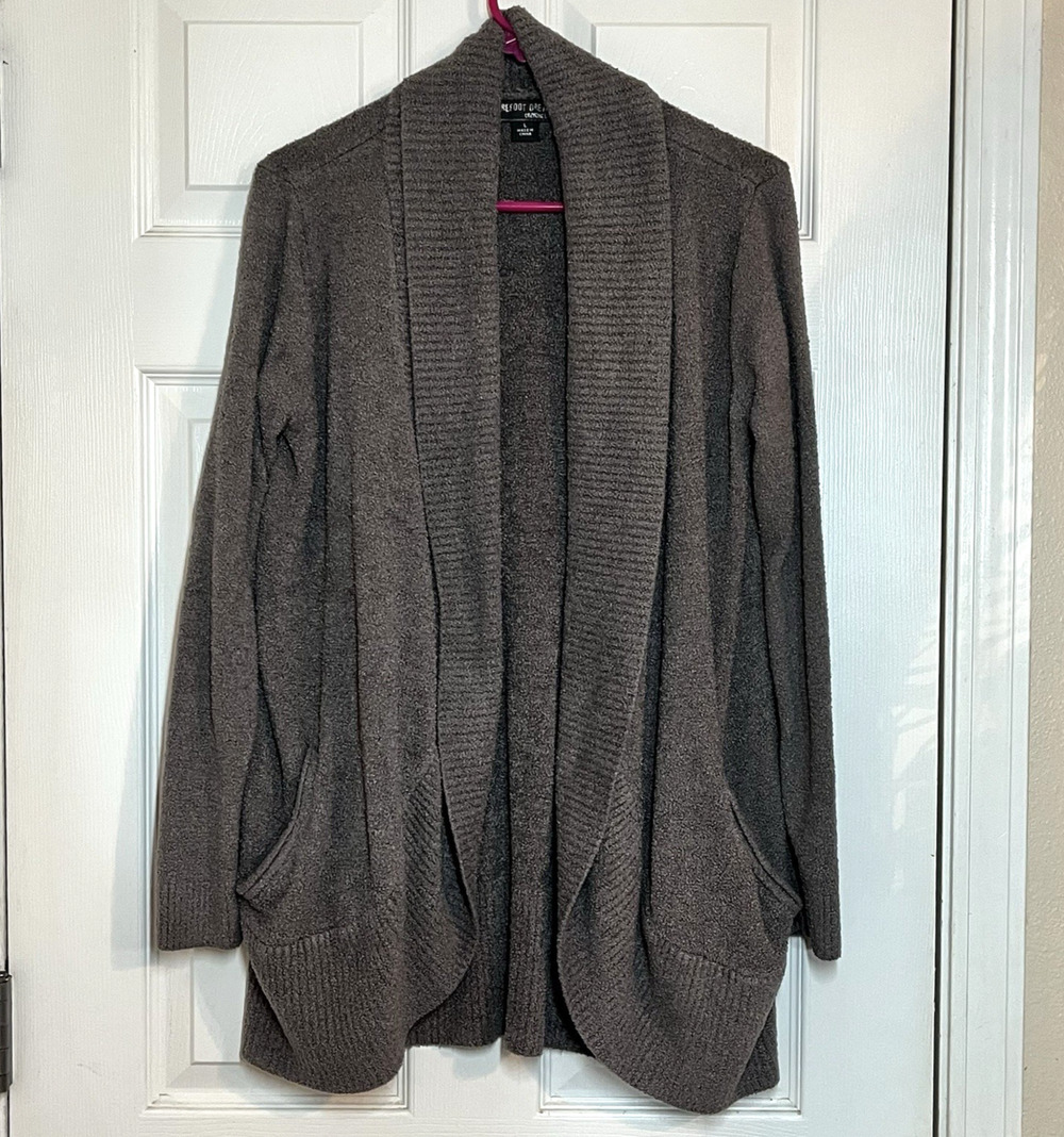 Barefoot Dreams Circle Open Cardigan Size Large CozyChic Lite Knit Layering 423